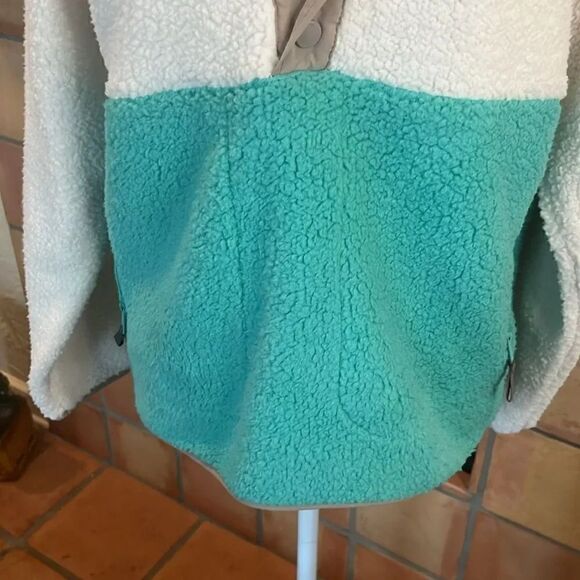 Southern Marsh Beckett Snap Fleece Pullover, Oatmeal and Teal, S! - Picture 3 of 10